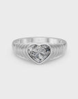 14 Heart Diamond Pyramid Ring