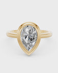 14k Pear Eclipse Bezel Ring