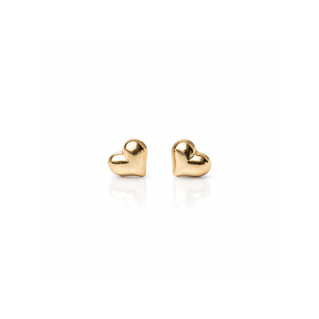 Gold Filled Puffy Heart Studs