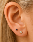 14k Little Blue Sapphire Flatback Studs