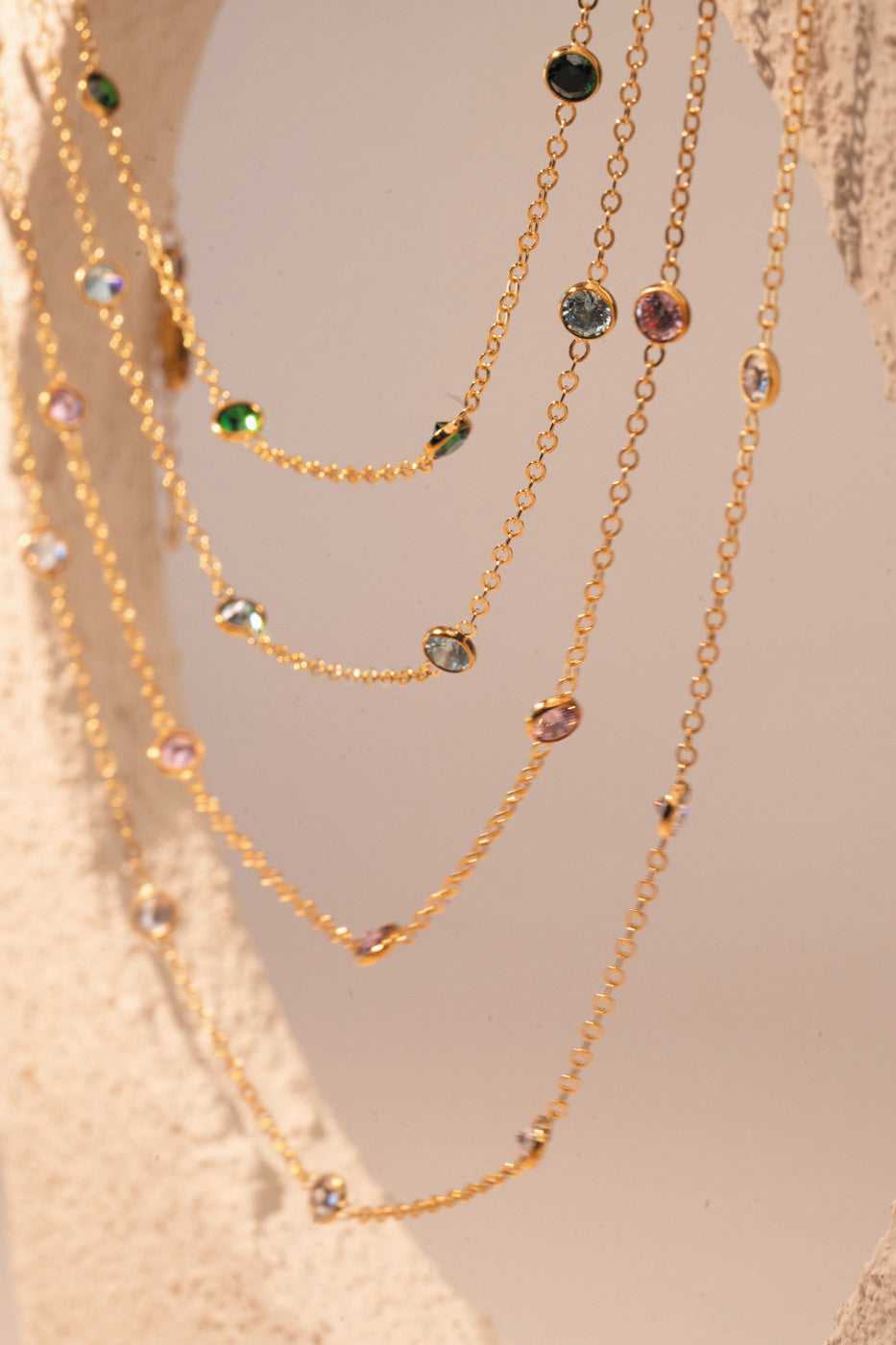 Gold Filled Crystal Satellite Necklace