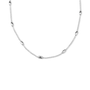 Silver Oval Beaded Satellite Necklace
