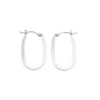 Silver Flat Shape Oval Hoops