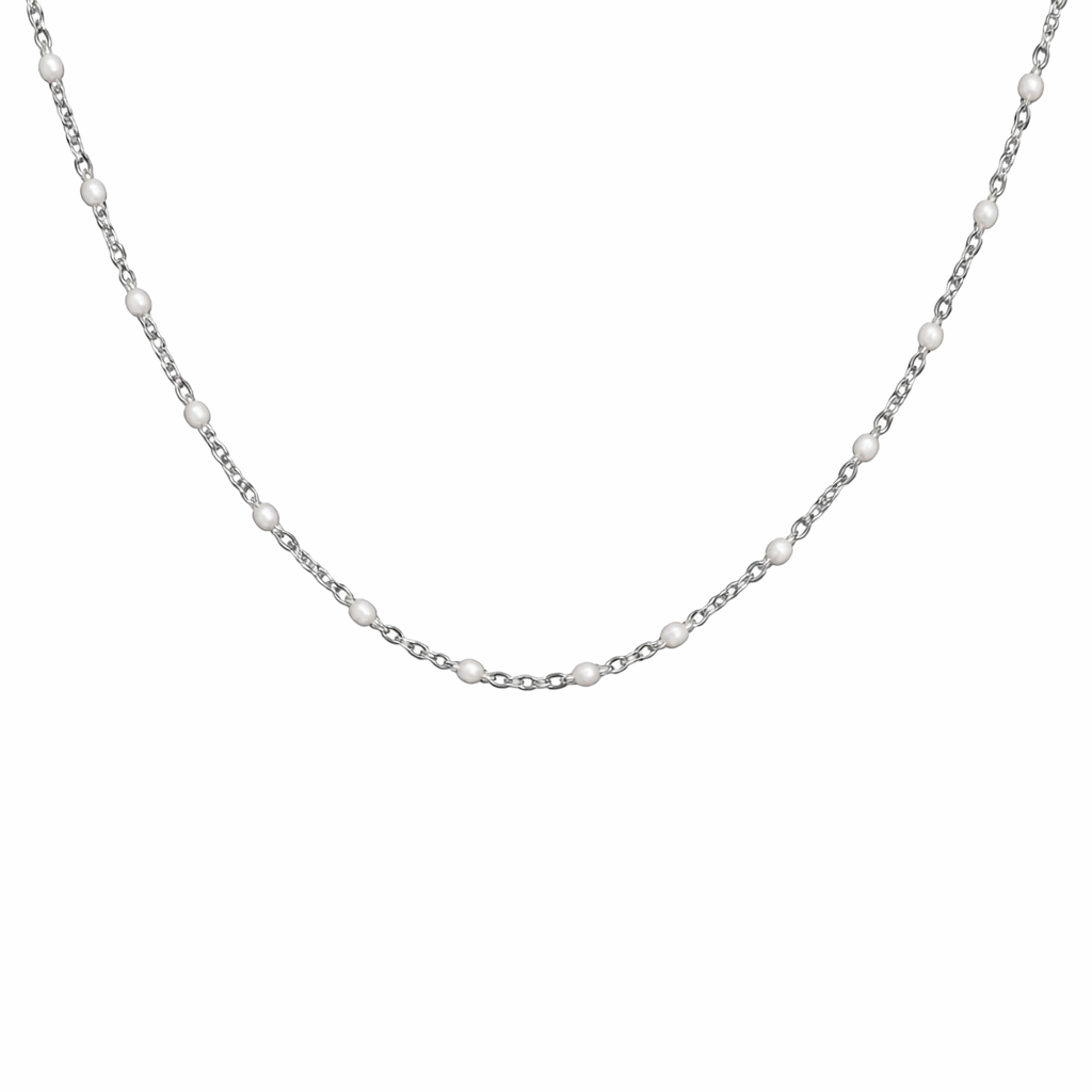 White Enamel Necklace