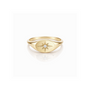 14k Gold Starburst Signet Ring