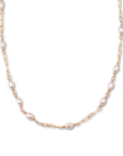 Pearl Paperclip Pattern Necklace