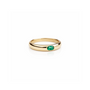 14k Gold Thin Emerald Dome Ring