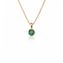 14k Circular Emerald Bezel Necklace