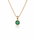 14k Circular Emerald Bezel Necklace