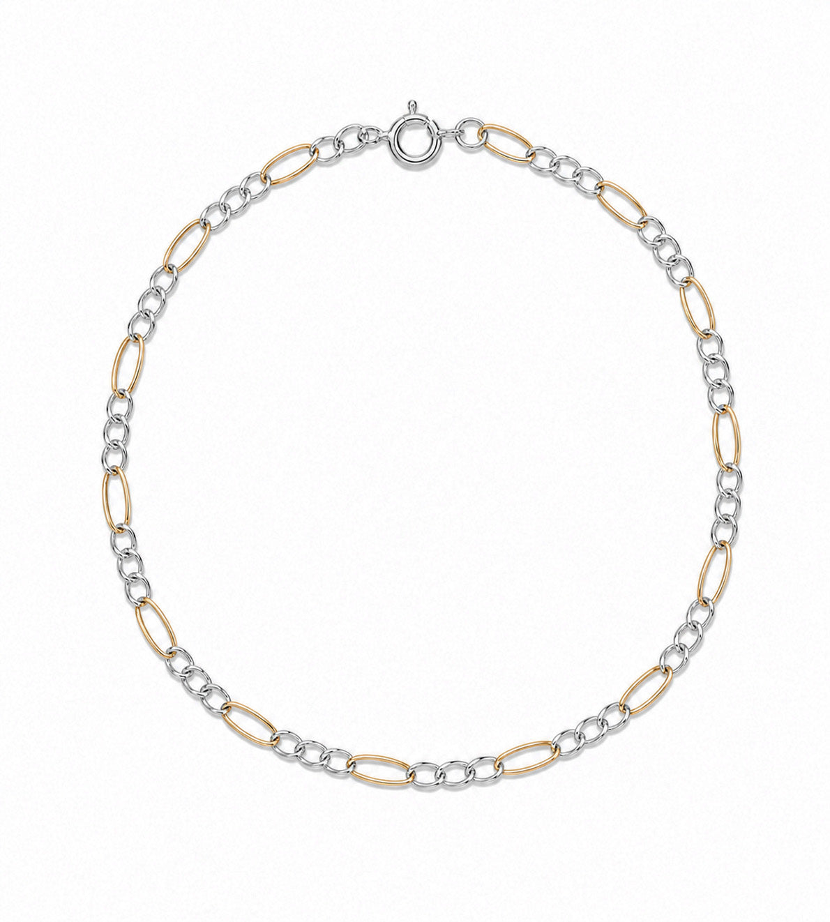 Two-Tone Figaro Bracelet