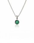 14k Circular Emerald Bezel Necklace