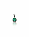 14k Circular Emerald Bezel Necklace