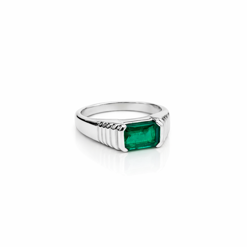 14k Emerald Pyramid Ring