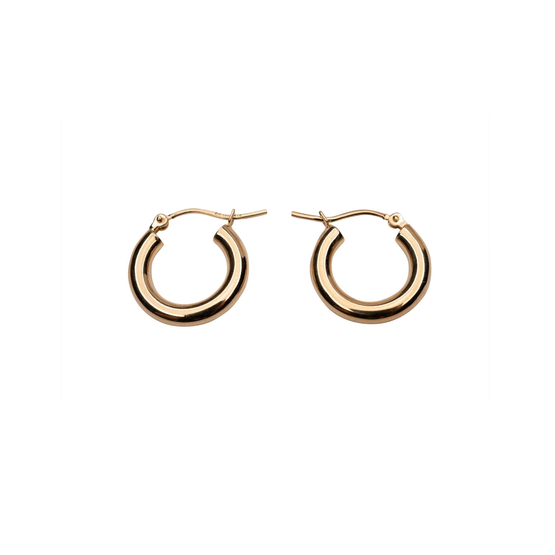 14K Yellow Gold Large Plain Shiny Hoop Earrings – 3mm X 80mm (3 1/8 Inches) Real Gold Snap Closure