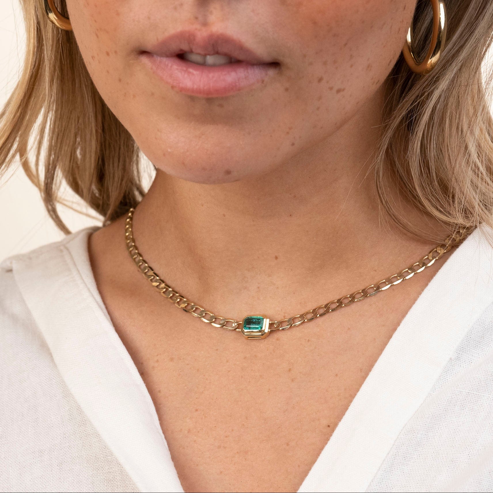 14k Emerald Neptune Necklace