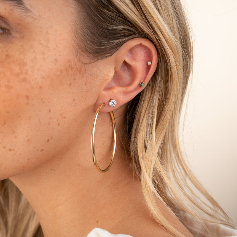 14k Little Diamond Bezel Studs