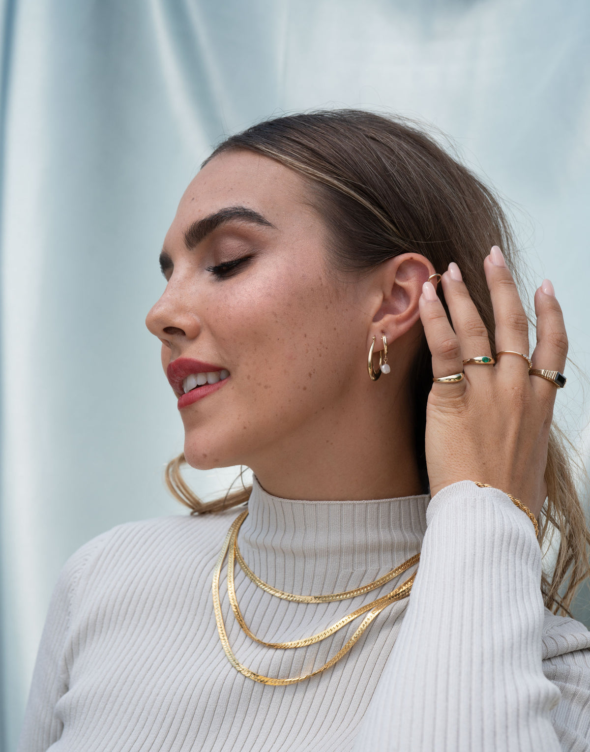 Pearl Clasp Hoops