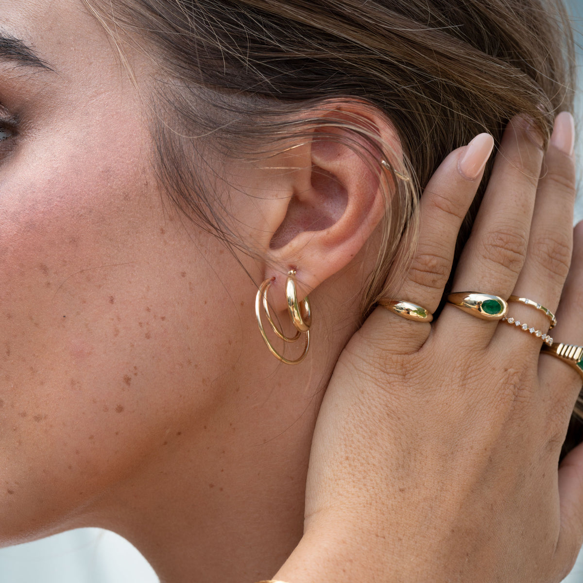Lightweight gold-filled endless hoops for everyday wear