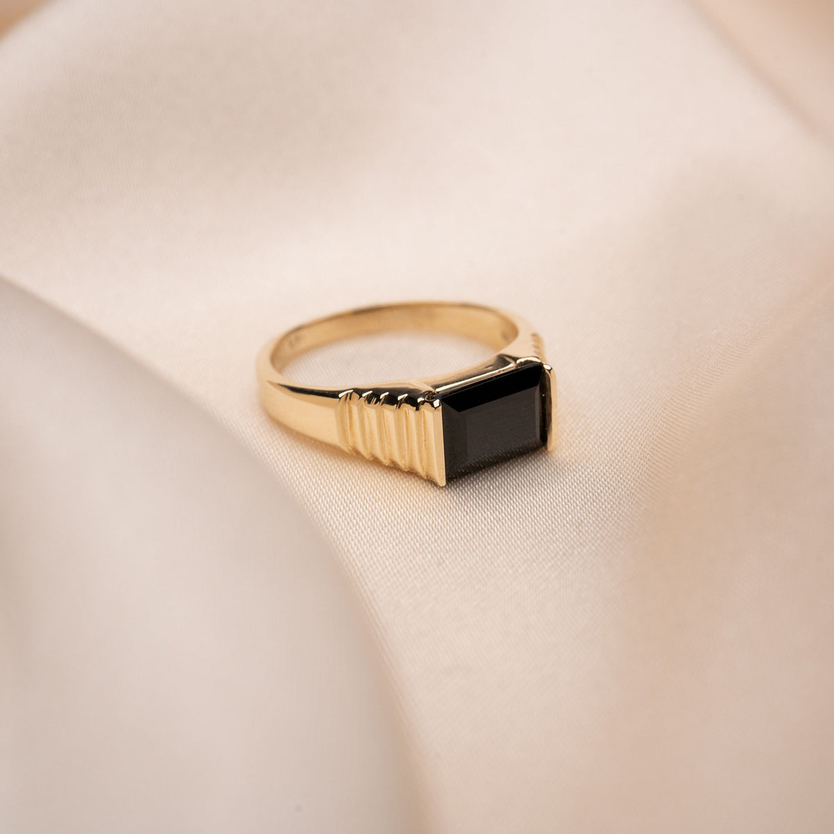 Black Onyx Pyramid Ring - Fine Jewelry