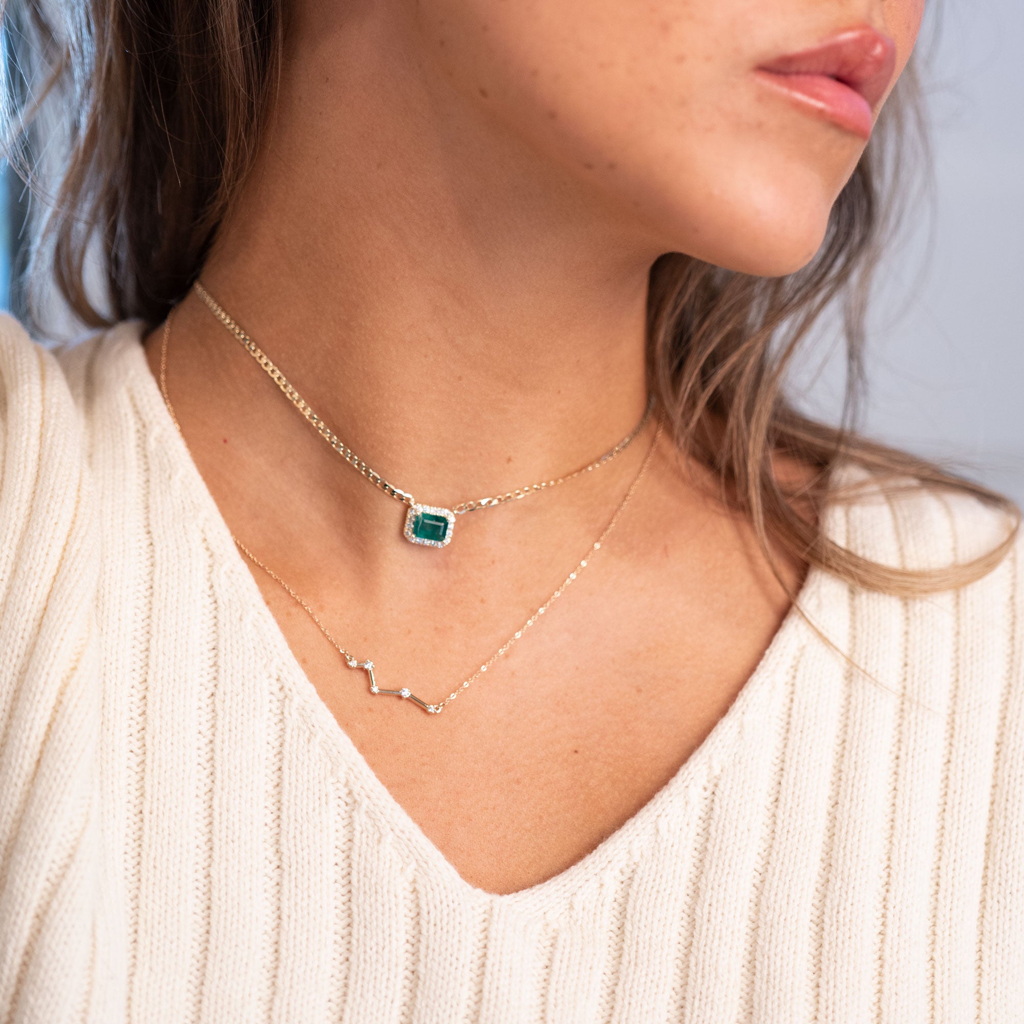 316L Emerald Grid Necklace - Synchro1996
