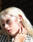 14k Medium Emerald Bezel Studs | 4mm