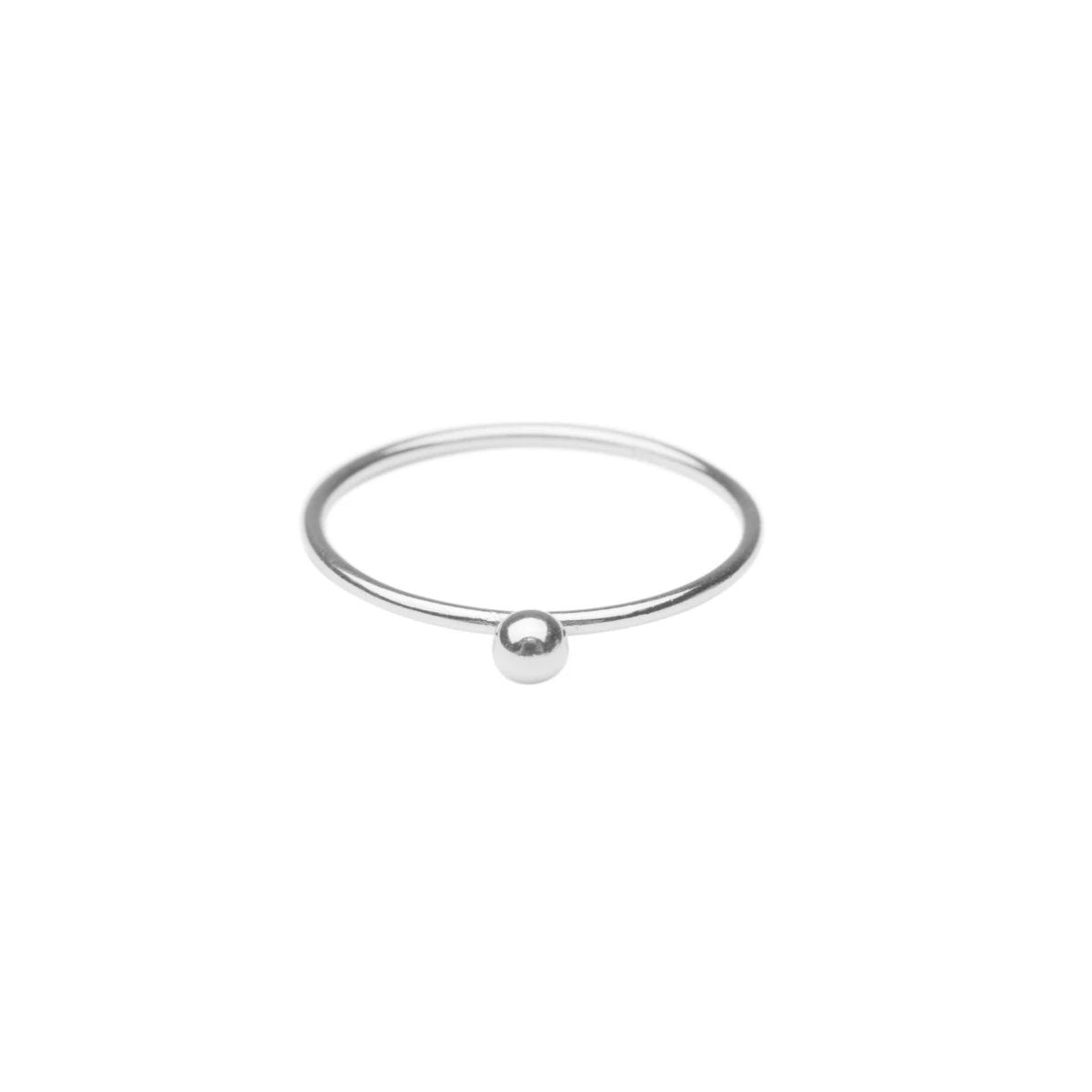sterling silver ring, stackable silver ring, simple silver ring, silve ring with ball