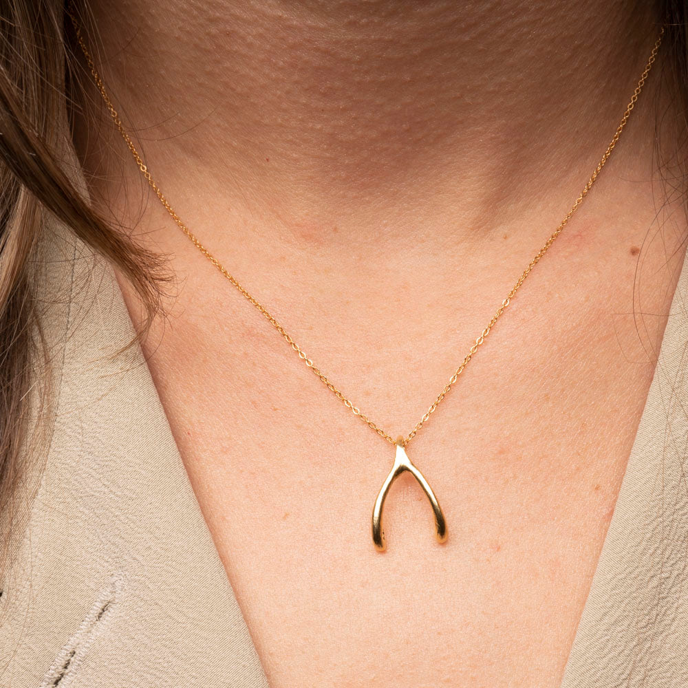 Gold Wishbone Necklace