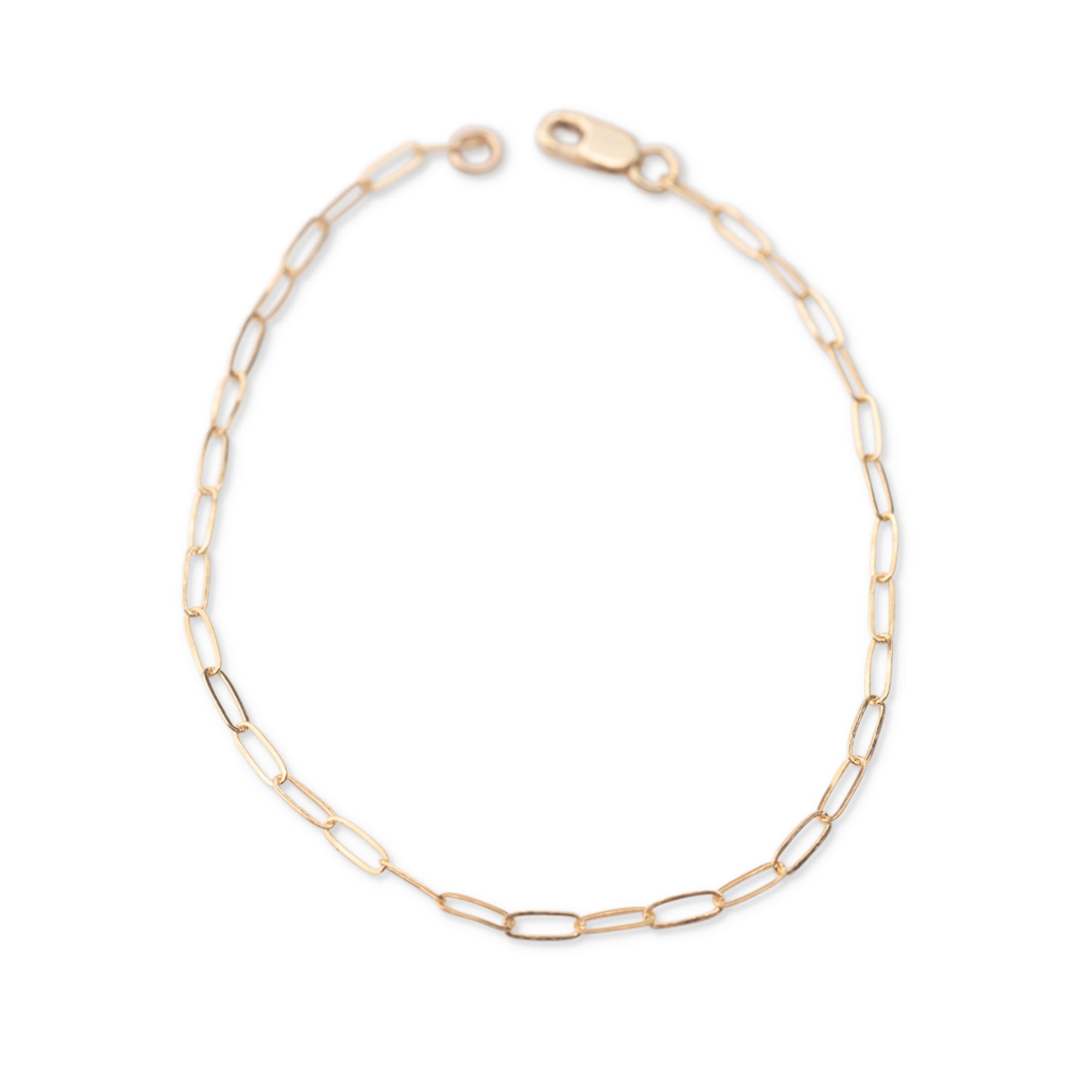 Gold Filled Thin Paperclip Bracelet