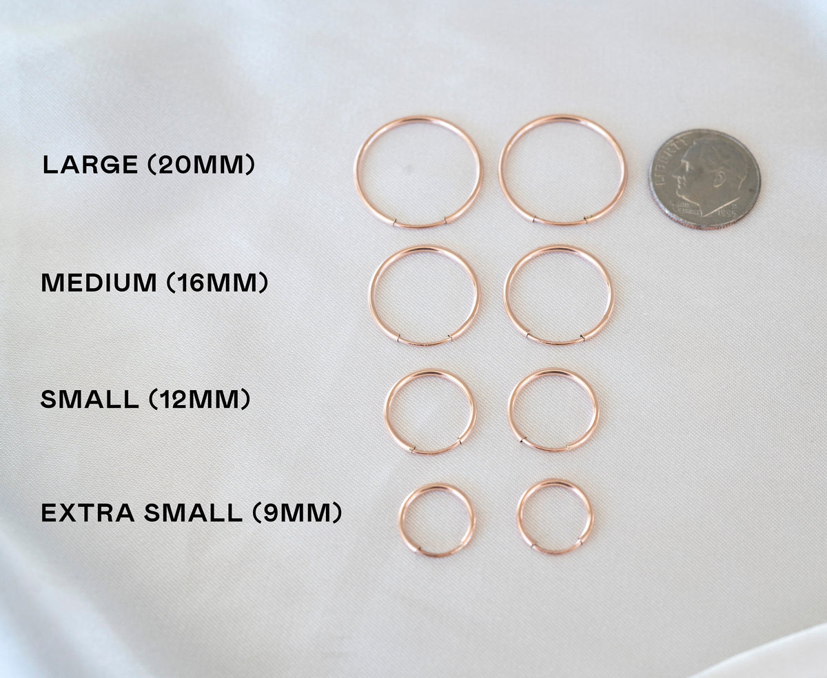 Rose Gold Hoops, Rose Gold Endless Hoops, 14k Rose Gold Hoops, Endless Hoops, 12mm Hoops, Dainty Hoops, Hoop Earrings, Endless Hoop Earrings