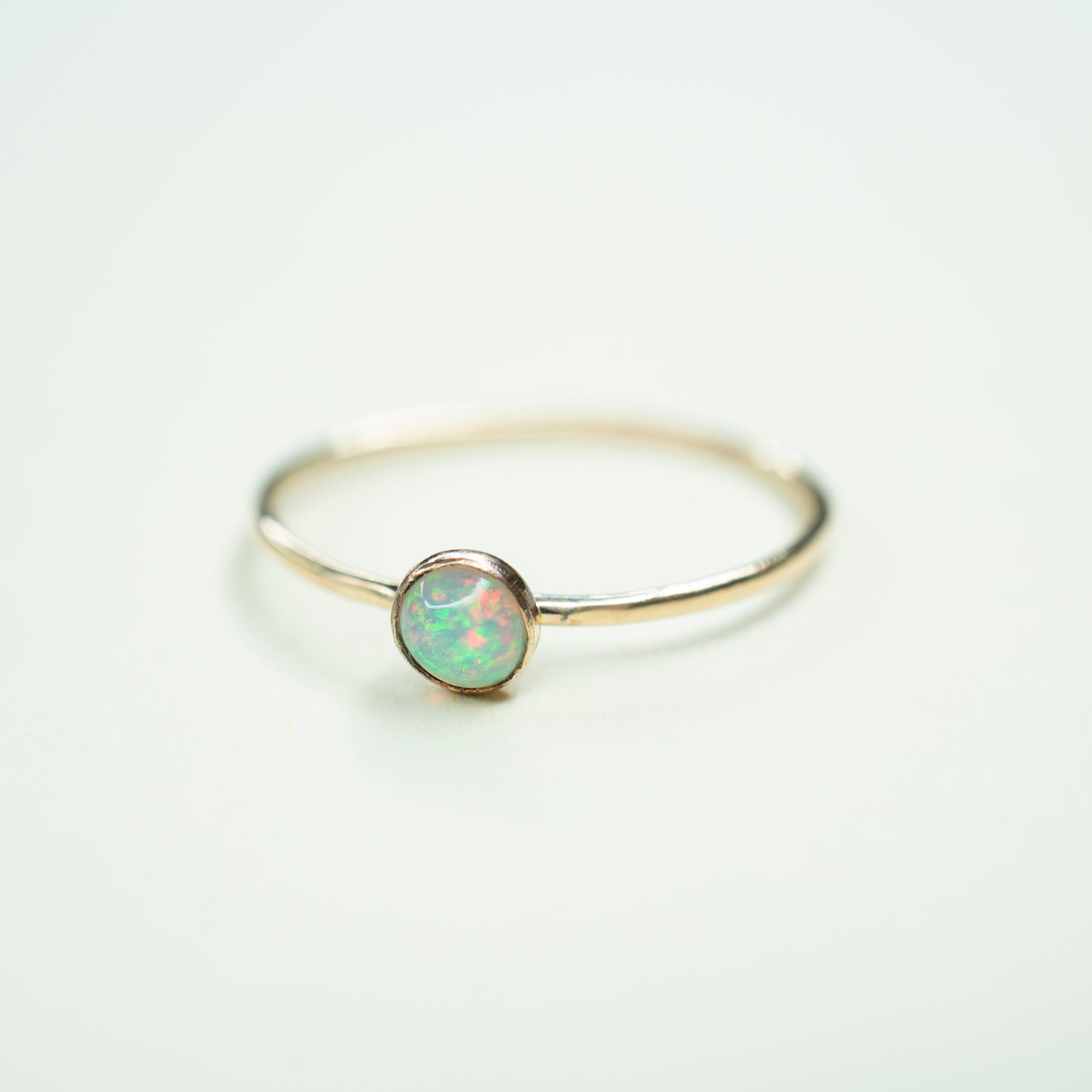 Tiny Gold Opal Ring, Gold Opal Ring, Natural Opal Ring, 3mm Opal Ring, Handmade Opal Ring, Dainty Opal Ring, Gemstone Ring, Simple Opal Ring