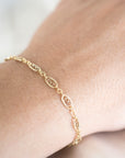 Gold Vintage Bracelet, 14k Gold Bracelet, Simple Gold Bracelet, Chain and Link Bracelet, Bracelet, Chain Bracelet, Dainty Bracelet