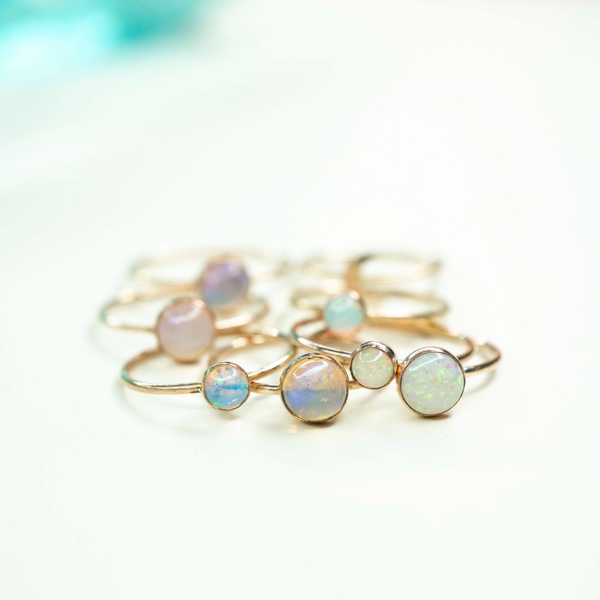 Tiny Gold Opal Ring, Gold Opal Ring, Natural Opal Ring, 3mm Opal Ring, Handmade Opal Ring, Dainty Opal Ring, Gemstone Ring, Simple Opal Ring