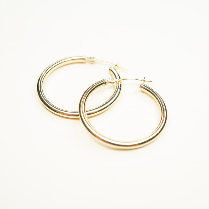 14k Clasp Hoops