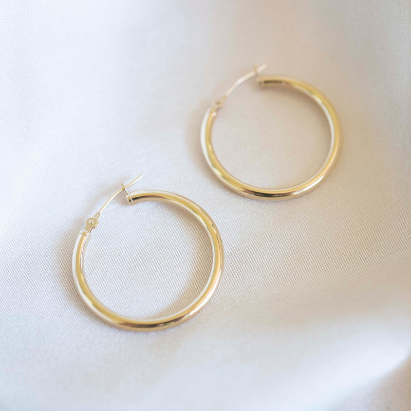 14k Clasp Hoops