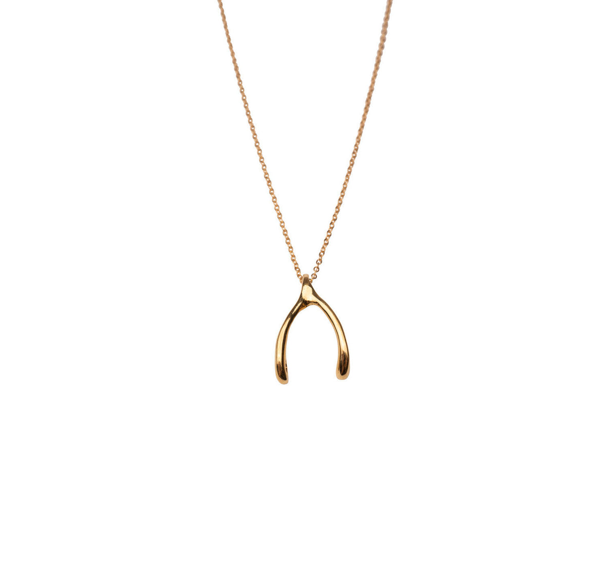 Gold Wishbone Necklace