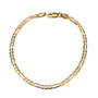 14k Solid Gold Figaro Bracelet, 14k Gold Bracelet, Simple Gold Bracelet, Chain and Link Bracelet, Chain Bracelet, Gift for Her, Rectangle