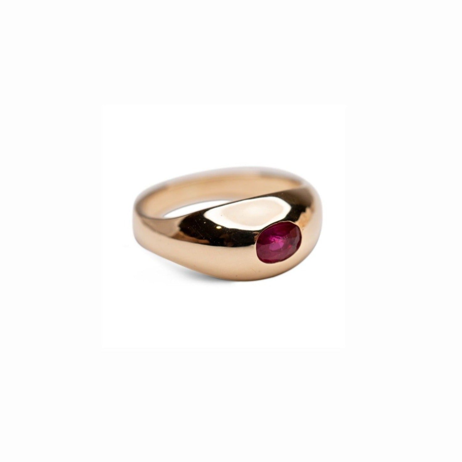 14k Oval Ruby Dome Ring